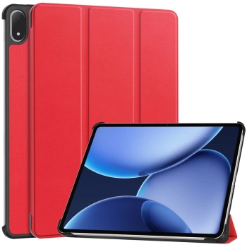 Etui z klapką Bizon Case Tab Croc do OnePlus Pad 3 / 2 Pro / OPPO Pad 4 Pro, czerwone