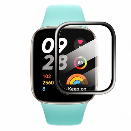 Szkło hybrydowe Bizon Glass Edge Hybrid dla Xiaomi Redmi Watch 3, czarne