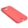 Etui silikonowe z pierścieniem magnetycznym Bizon Case Silicone Magnetic do iPhone 14, brudnoróżowe