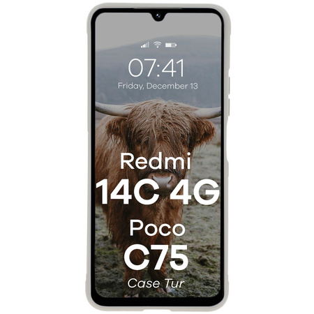 Pancerne etui Bizon Case Tur do Xiaomi Redmi 14C 4G / POCO C75, jasnoszare