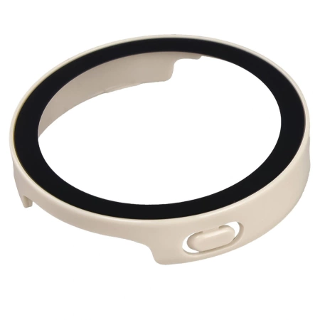 Etui ze szkłem do zegarka Bizon Case Watch Adamo do Huawei Watch GT6 41 mm, beżowe