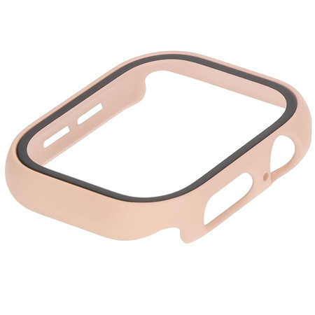 Etui ze szkłem do zegarka Bizon Case+Glass Watch do Apple Watch 10 46mm, różowe