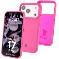 Silikonowe etui Bizon Soft Case do iPhone 17 Pro, fuksja
