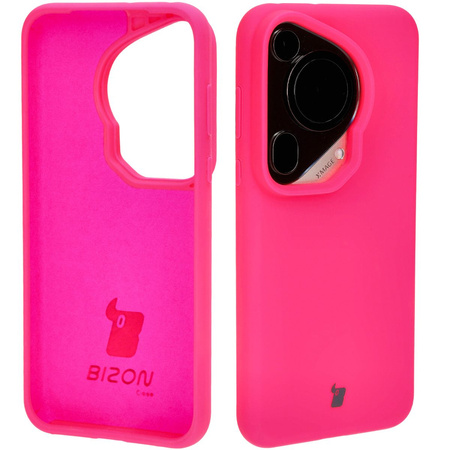 Silikonowe etui Bizon Soft Case do Huawei Pura 70, neonowo-różowe