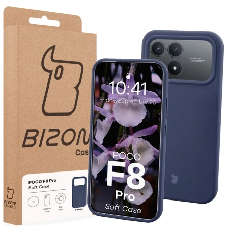 Silikonowe etui Bizon Soft Case do Xiaomi POCO F8 Pro, ciemnoniebieskie