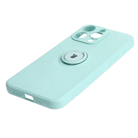 Etui Bizon Case Silicone Ring Sq do iPhone 15 Pro Max, turkusowe