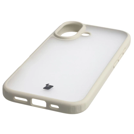 Etui Bizon Case Angelo do iPhone 17, półprzezroczyste z beżową ramką
