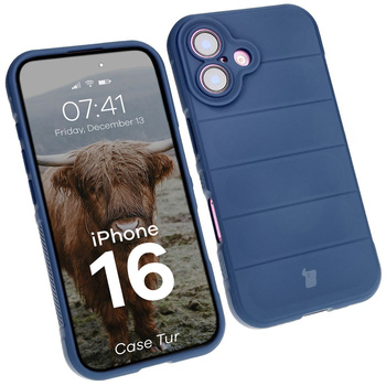 Pancerne etui Bizon Case Tur do iPhone 16, granatowe
