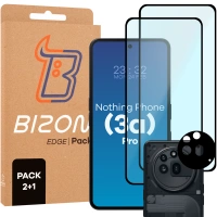 2x Szkło + szybka na aparat Bizon Edge 2 Pack do Nothing Phone (3a) Pro