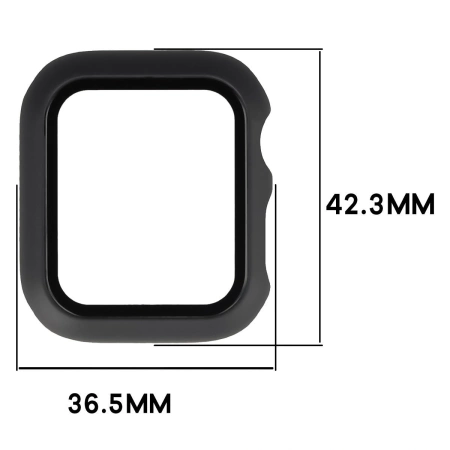 Etui ze szkłem do zegarka Bizon Case Watch Adamo do Apple Watch SE 3 / SE 2 / SE / 6 / 5 / 4 (40 mm), matowe czarne