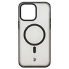 Etui z pierścieniem magnetycznym Bizon Case MatteO do iPhone 14 Pro Max, półprzezroczyste z czarną ramką