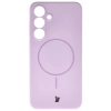 Silikonowe etui z pierścieniem magnetycznym Bizon Soft Case Magnetic do Galaxy S25 Plus, jasnofioletowe