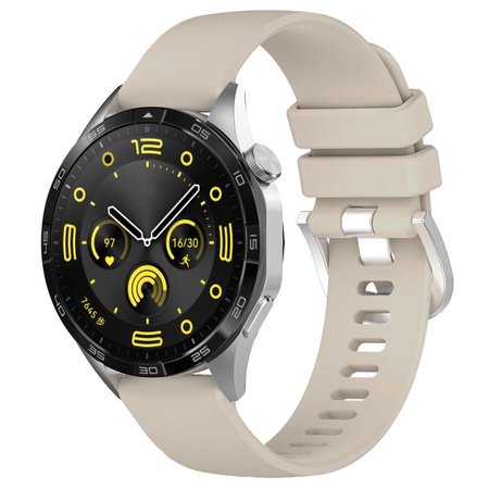 Pasek Bizon Strap Watch Silicone Pro do Huawei Watch GT 5 Pro/GT 5/GT 4 46mm, jasnoszary