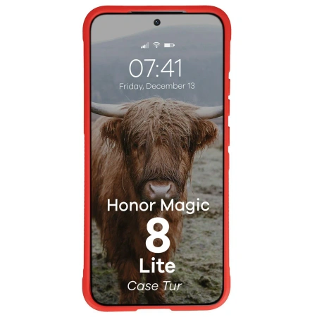 Pancerne etui Bizon Case Tur do Honor Magic8 Lite, czerwone