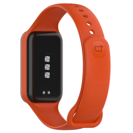 Etui z paskiem Bizon Strap + Case Watch Dots do Xiaomi Redmi Smart Band 2 / Xiaomi Mi Band 8 Active, pomarańczowe