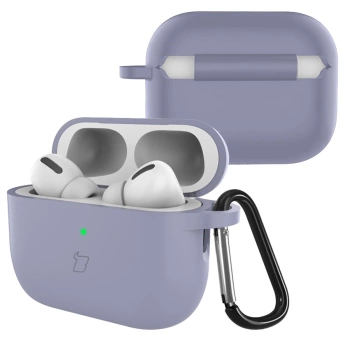 Silikonowe etui z karabińczykiem Bizon Case Headphone Silicone do AirPods Pro 3, szare