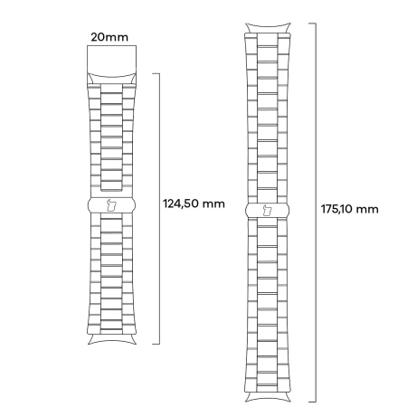 Pasek ze stali nierdzewnej do smartwatcha, Bizon Strap Watch Aura, QuickRelease 20 mm, złoty