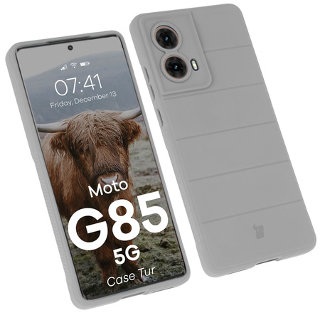 Pancerne etui Bizon Case Tur do Motorola Moto G85 5G, jasnoszare