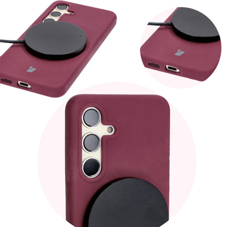 Silikonowe etui Bizon Soft Case do Galaxy S24, ciemnofioletowe