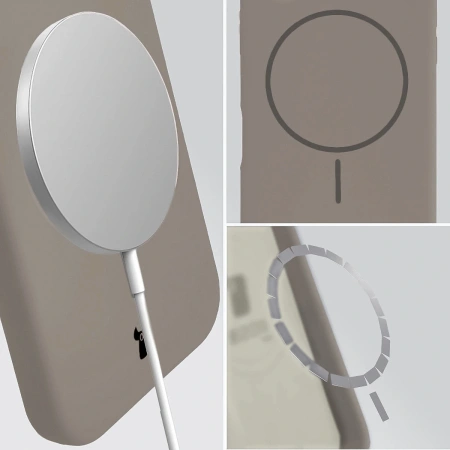 Silikonowe etui z pierścieniem magnetycznym Bizon Soft Case Magnetic do Xiaomi 17, jasnoszare