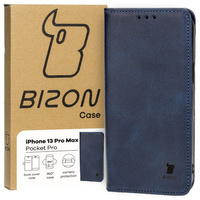 Etui z klapką Bizon Case Pocket Pro do iPhone 13 Pro Max, granatowe