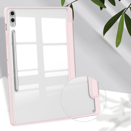 Etui Bizon Case Tab Clear Matt do Samsung Galaxy Tab S10 Plus / S9 Plus, jasnoróżowe