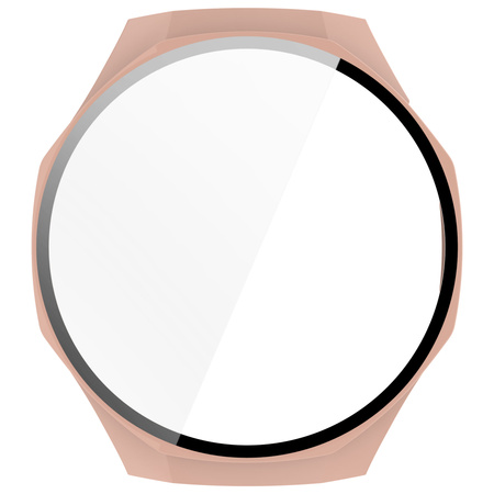 Etui ze szkłem do zegarka Bizon Case Watch Adamo do Huawei Watch GT 5 Pro 46 mm, różowe