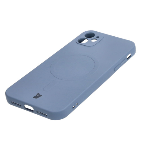 Etui silikonowe z pierścieniem magnetycznym Bizon Case Silicone Magnetic do iPhone 11, szare
