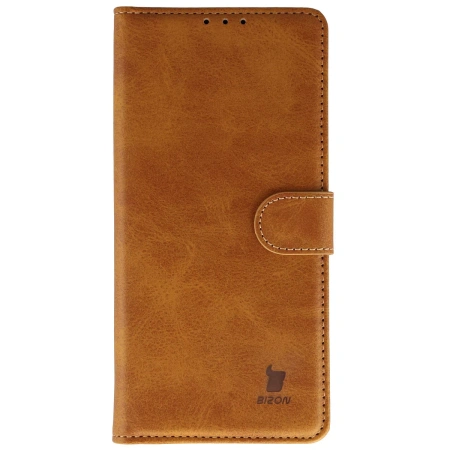 Etui z klapką Bizon Case Pocket do Motorola Moto G57 Power / G67 Power, brązowe