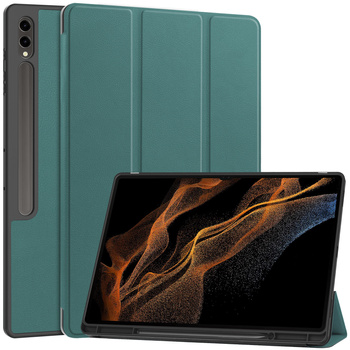 Etui Bizon Case Tab Lizard do Galaxy Tab S10 Ultra / S9 Ultra, ciemnozielone