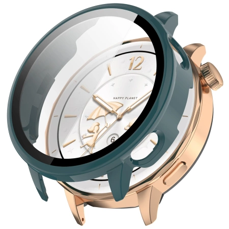 Etui ze szkłem do zegarka Bizon Case+Glass Watch do OnePlus Watch 3 43 mm, zielone