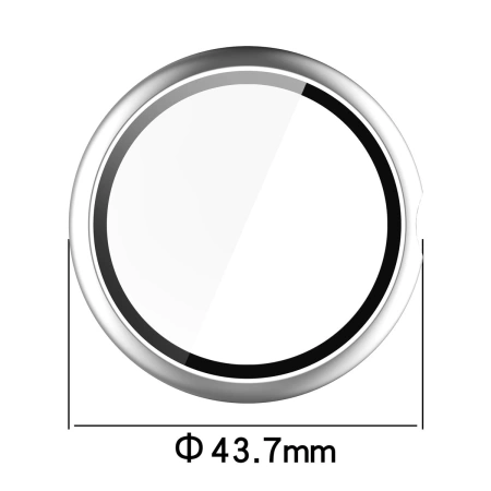 Etui ze szkłem do zegarka Bizon Case Watch Adamo do Google Pixel Watch 4 41 mm, matowe srebrne