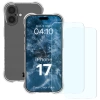 Elastyczne etui + 2x szkło hartowane Bizon Case Clear Pack do iPhone 17