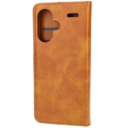 Etui z klapką Bizon Case Pocket do Xiaomi Redmi Note 13 Pro+ 5G, brązowe