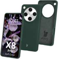 Silikonowe etui Bizon Soft Case do Oppo Find X8 Pro, ciemnozielone