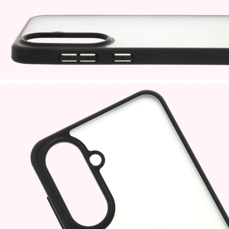 Etui Bizon Case Angelo do Galaxy A56 5G, przydymione z czarną ramką