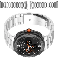 Pasek ze stali nierdzewnej Bizon Strap Watch Aura do Samsung Galaxy Watch 8 40 mm / 44 mm / 8 Classic 46 mm, srebrny