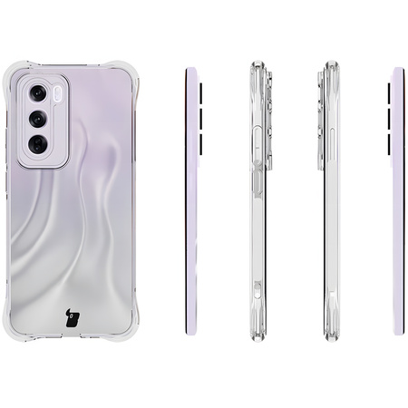 Elastyczne etui + 2x folia na ekran Bizon Case Clear Pack do Oppo Reno12 Pro, przezroczyste