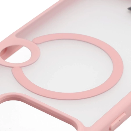 Etui z pierścieniem magnetycznym Bizon Case MatteO do Nothing Phone (3), przydymione-jasnoróżowe