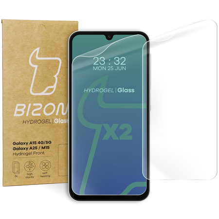 Folia hydrożelowa na ekran Bizon Glass Hydrogel Front do Galaxy A15 4G/5G, Galaxy A25 5G / M15 5G, 2 sztuki