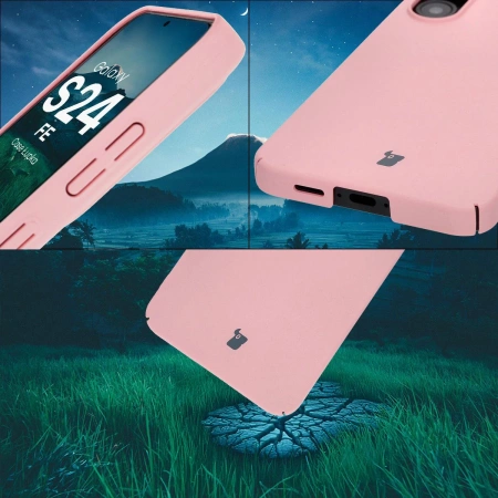 Etui Bizon Case Łupka do Galaxy S24 FE, różowe