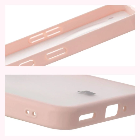 Etui Bizon Case Angelo do Nothing Phone (3a) Pro, półprzezroczyste z różową ramką