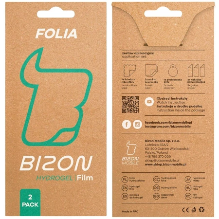 Folia hydrożelowa na ekran Bizon Glass Watch Hydrogel do Xiaomi Smart Band 9 Pro, 2 sztuki