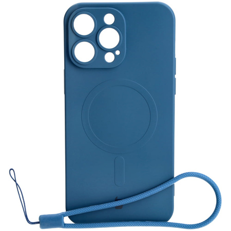 Etui silikonowe z pierścieniem magnetycznym Bizon Case Silicone Magnetic do iPhone 14 Pro Max, granatowe