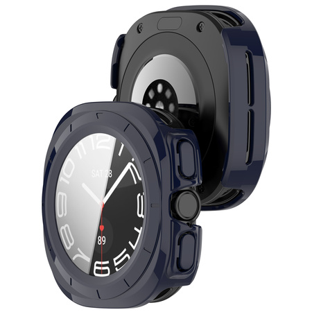 Etui ze szkłem do zegarka Bizon Case+Glass Watch do Galaxy Watch Ultra 2 / 1, niebieskie