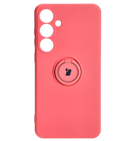 Etui Bizon Case Silicone Ring Sq do Galaxy S24 Plus, brudny róż