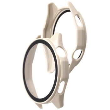 Etui ze szkłem do zegarka Bizon Case+Glass Watch do Huawei Watch GT6 46 mm, beżowe