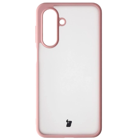 Etui Bizon Case Angelo do Galaxy A17 5G, półprzezroczyste z jasnoróżową ramką
