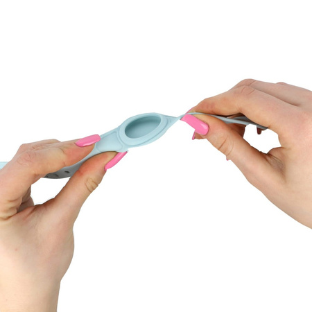 Etui Bizon Case Locator Pets do Apple AirTag, turkusowe