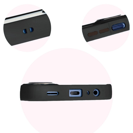 Etui z uchwytem na palec Bizon Case Hybrid Ring do Galaxy M15 5G, przydymione z czarną ramką